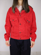 Load image into Gallery viewer, The Red Denim | Vintage red trucker denim jeans jacket M
