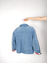 Load image into Gallery viewer, The Denim Queen | Vintage blue nautical embroidery lace denim jeans jacket M
