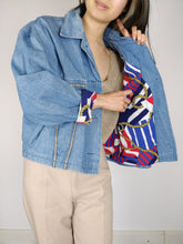 Load image into Gallery viewer, The Denim Queen | Vintage blue nautical embroidery lace denim jeans jacket M
