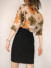 Load image into Gallery viewer, The Black Skirt | Vintage embroidery mini skirt black 36 XS-S
