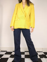Load image into Gallery viewer, The Yellow Linen | Vintage yellow linen blazer jacket S-M
