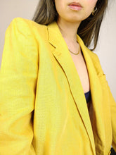 Load image into Gallery viewer, The Yellow Linen | Vintage yellow linen blazer jacket S-M
