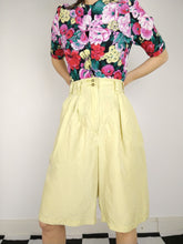 Load image into Gallery viewer, The Silk Culottes | Vintage 90s silk yellow culottes shorts Yessica 42 M-L
