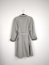 Load image into Gallery viewer, The Double Trouble | Vintage cashmere wool grey reversible houndstooth checkered trench coat jacket M
