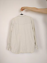 Lade das Bild in den Galerie-Viewer, Der weiße Lee | Vintage Lee Denim entspannte Passform übergroßes Hemd weiß cremefarbenes Jeanshemd Damen Herren Unisex L-XL
