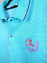 Load image into Gallery viewer, The Sky Sweatshirt | Vintage polo collar bright blue sweatshirt embroidery first sweater pullover M-L
