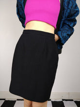 Load image into Gallery viewer, The Black Skirt | Vintage mini midi pencil skirt black XS-S
