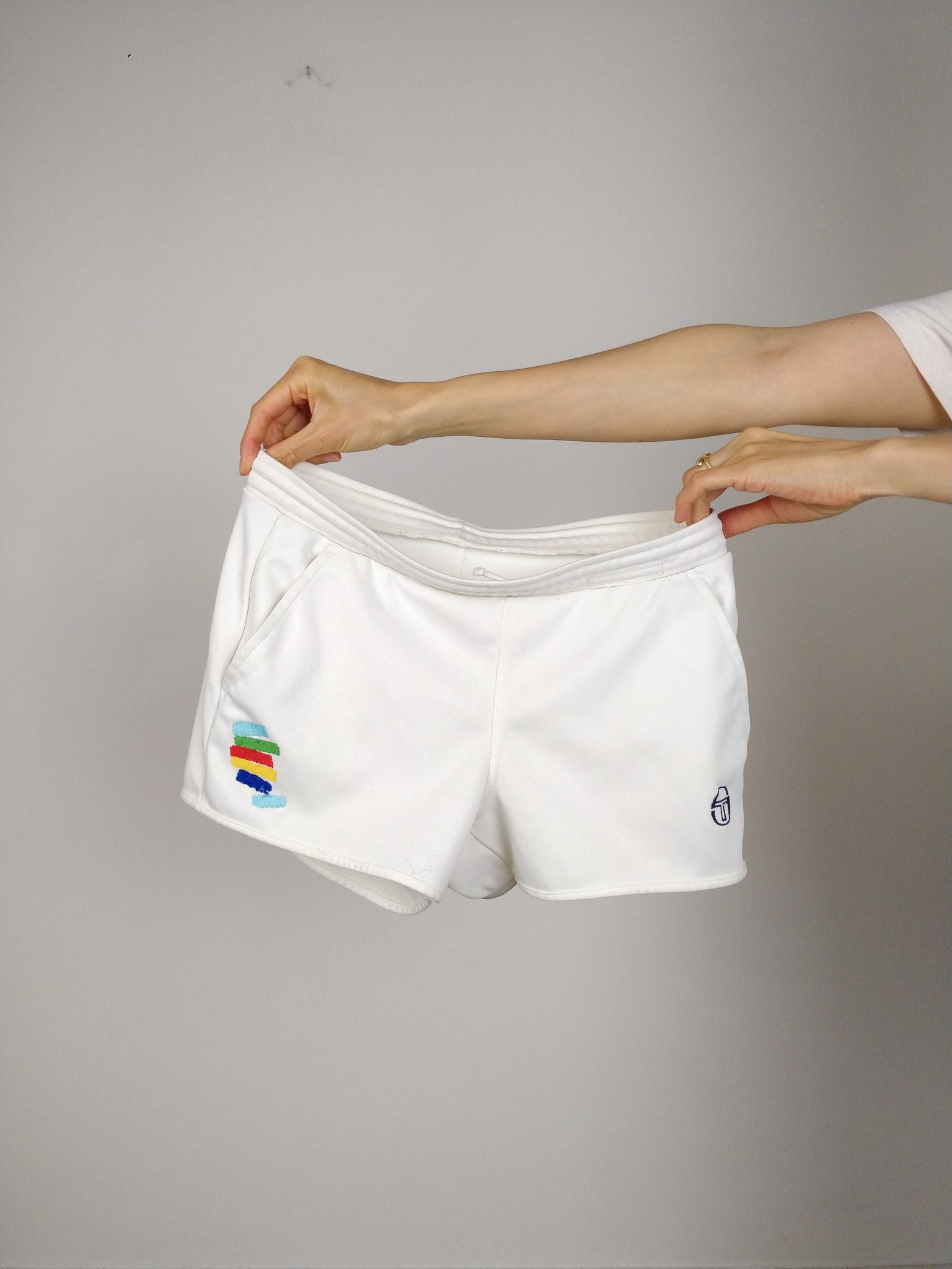 The White Tacchini Vintage 90s Sergio Tacchini tennis shorts white e The Vintage Takeaway