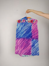 Load image into Gallery viewer, The Silk Canvas | Vintage flower floral pattern print silk sleeveless vest cami top blouse blue purple orange S
