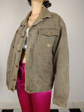 Load image into Gallery viewer, The Brown Denim Jacket | Vintage CB brown grey denim oversized jeans jacket unisex women men L-XL
