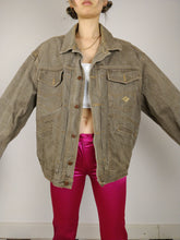 Load image into Gallery viewer, The Brown Denim Jacket | Vintage CB brown grey denim oversized jeans jacket unisex women men L-XL

