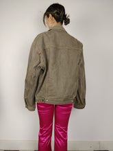 Lade das Bild in den Galerie-Viewer, Die braune Jeansjacke | Vintage CB braun grau Denim oversized Jeansjacke Unisex Damen Herren L-XL
