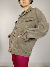 Load image into Gallery viewer, The Brown Denim Jacket | Vintage CB brown grey denim oversized jeans jacket unisex women men L-XL
