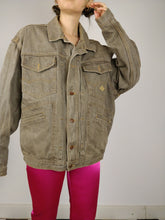 Load image into Gallery viewer, The Brown Denim Jacket | Vintage CB brown grey denim oversized jeans jacket unisex women men L-XL
