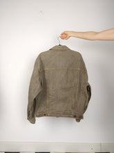 Load image into Gallery viewer, The Brown Denim Jacket | Vintage CB brown grey denim oversized jeans jacket unisex women men L-XL
