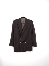 Load image into Gallery viewer, The Chocolate Blazer | Vintage oversized dark brown tailored blazer jacket double breasted S-M
