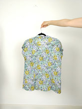 Load image into Gallery viewer, The Flower Romance | Vintage purple green floral flower print pattern blouse L
