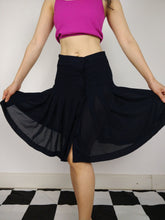 Load image into Gallery viewer, The Pleated Skirt | Vintage mini midi skirt black navy blue S
