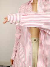 Load image into Gallery viewer, The Pink Stripe | Preloved Van Laack pink white stripe oversized cotton unisex men shirt M-L
