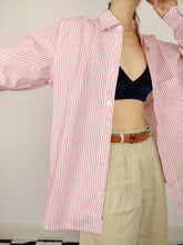Load image into Gallery viewer, The Pink Stripe | Preloved Van Laack pink white stripe oversized cotton unisex men shirt M-L
