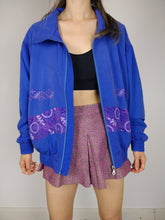 Load image into Gallery viewer, The Blue Lotto | Vintage 90s Lotto blue purple embroidery sport track shell jacket pattern M
