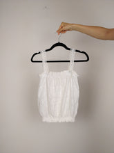 Load image into Gallery viewer, The White Embroidery Top | Vintage strap top cotton flower floral embroidery romantic feminine S
