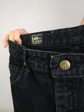 Load image into Gallery viewer, The Black Lee Jeans | Vintage Lee Jeans Oklahoma black denim high waist mom jeans S M 32-33
