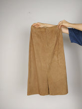 Load image into Gallery viewer, The Brown Suede Set | Vintage faux suede leather bomber jacket and high waist pencil skirt XS-S
