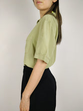 Load image into Gallery viewer, The D&amp;G Shirt | Vintage designer Dolce &amp; Gabbana khaki green short sleeve plain blouse S
