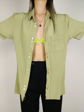 Load image into Gallery viewer, The D&amp;G Shirt | Vintage designer Dolce &amp; Gabbana khaki green short sleeve plain blouse S
