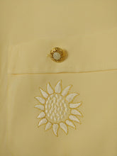 Load image into Gallery viewer, The Sun Shirt | Vintage pastel yellow short sleeve blouse embroidery M-L
