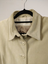 Load image into Gallery viewer, The Moonshine Suede | Vintage real suede leather jacket coat off white beige blazer S
