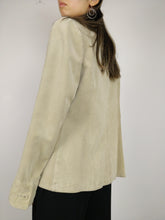 Load image into Gallery viewer, The Moonshine Suede | Vintage real suede leather jacket coat off white beige blazer S
