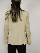 Lade das Bild in den Galerie-Viewer, Das Moonshine-Wildleder | Vintage-Jacke aus echtem Wildleder, Mantel aus weißem beigem Blazer S

