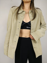 Load image into Gallery viewer, The Moonshine Suede | Vintage real suede leather jacket coat off white beige blazer S
