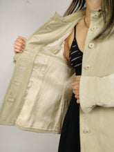 Load image into Gallery viewer, The Moonshine Suede | Vintage real suede leather jacket coat off white beige blazer S
