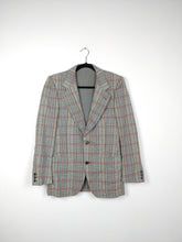 Load image into Gallery viewer, The Grey Checker Blazer | Vintage grey checkered red blazer jacket S
