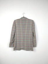 Load image into Gallery viewer, The Grey Checker Blazer | Vintage grey checkered red blazer jacket S
