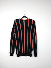Load image into Gallery viewer, The Black Lacoste | Vintage sweater alpaca wool knit black red stripe V neck college designer M
