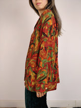 Load image into Gallery viewer, The Red Earth | Vintage shirt blouse abstract print pattern long sleeve red orange brown M
