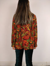 Load image into Gallery viewer, The Red Earth | Vintage shirt blouse abstract print pattern long sleeve red orange brown M
