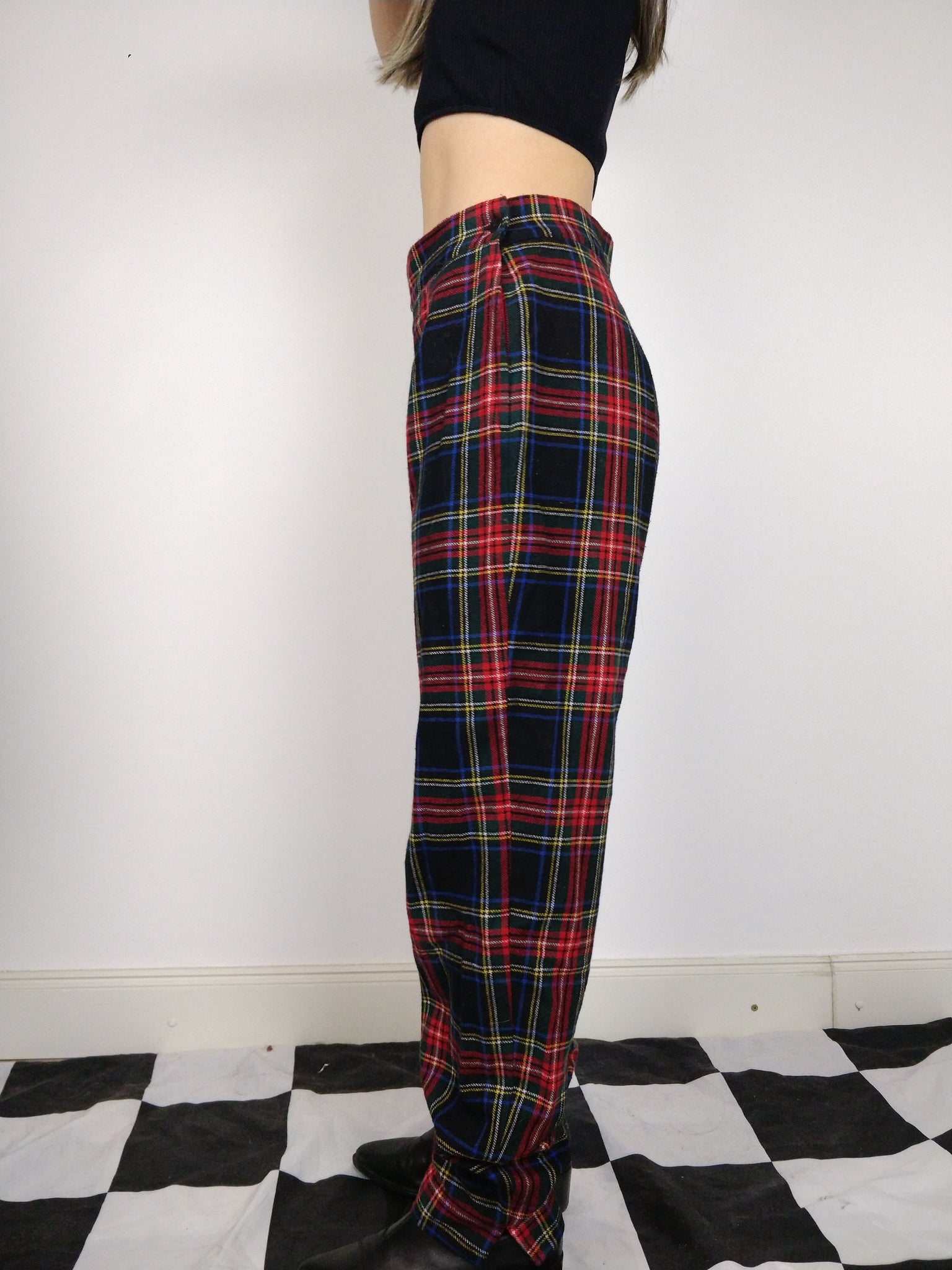 Louis Vuitton FW17 Runway Checkered Wool Pants - Ākaibu Store