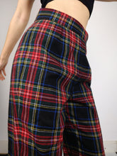 Load image into Gallery viewer, The Red Tartan Pants | Vintage wool plaid checkered pattern high waist red black winter long trouser S
