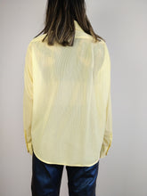 Load image into Gallery viewer, The Yellow Marlboro Shirt | Vintage blouse Marlboro plain pastel yellow sheer transparent L
