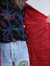 Load image into Gallery viewer, The Red Moncler Down Jacket | Preloved designer Moncler winter parka coat red snow hoodie size 1 XS-S
