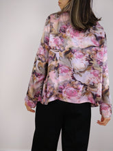 Load image into Gallery viewer, The Pink Dream Blouse | Vintage shirt crazy pattern shiny smooth satin long sleeve M
